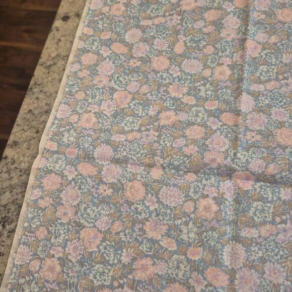 Fabric, Dusty Blue & Pink Pastel Floral Cotton 45" wide x 1/2 yd - Picture 2 of 4